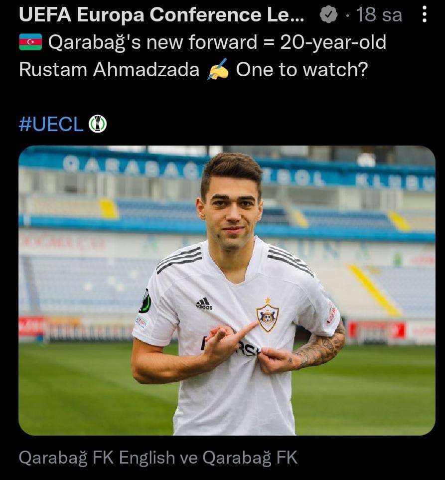 UEFA-dan "Qarabağ"la bağlı paylaşım
